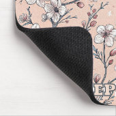 Pink Cherry Blossom Sakura Muster auf Pink (1) Mousepad (Ecke)