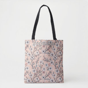 Pink Cherry Blossom Sakura Muster auf Pink (1) Tasche