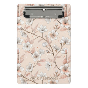 Pink Cherry Blossom Sakura Muster auf Pink (2) Mini Klemmbrett