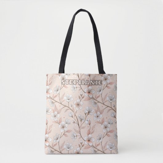 Pink Cherry Blossom Sakura Muster auf Pink (2) Tasche (Vorderseite)