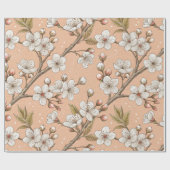 Pink Cherry Blossom Sakura Muster auf Pink (3) Geschenkpapier (Flach)