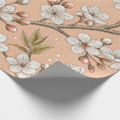 Pink Cherry Blossom Sakura Muster auf Pink (3) Geschenkpapier (Ecke)