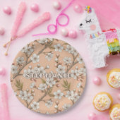 Pink Cherry Blossom Sakura Muster auf Pink (3) Pappteller (Party)