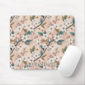 Pink Cherry Blossom Sakura Muster auf Pink (4) Mousepad (Mit Mouse)