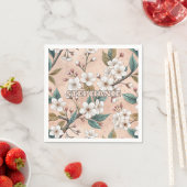 Pink Cherry Blossom Sakura Muster auf Pink (4) Serviette (Beispiel)