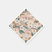 Pink Cherry Blossom Sakura Muster auf Pink (4) Serviette (Ecke)