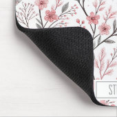 Pink Cherry Blossom Sakura Muster auf Weiß (1) Mousepad (Ecke)