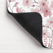 Pink Cherry Blossom Sakura Muster auf Weiß (2) Mousepad (Ecke)