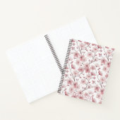 Pink Cherry Blossom Sakura Muster auf Weiß (2) Notizblock (Innenseite)