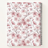 Pink Cherry Blossom Sakura Muster auf Weiß (2) Notizblock (Rückseite)