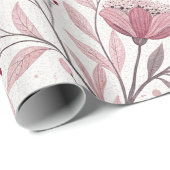 Pink Cherry Blossom Sakura Muster auf Weiß (3) Geschenkpapier (Rolleneckpunkt)