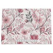 Pink Cherry Blossom Sakura Muster auf Weiß (3) Große Geschenktüte (Vorderseite)