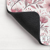 Pink Cherry Blossom Sakura Muster auf Weiß (3) Mousepad (Ecke)