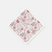 Pink Cherry Blossom Sakura Muster auf Weiß (3) Serviette (Ecke)