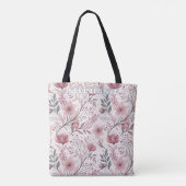 Pink Cherry Blossom Sakura Muster auf Weiß (3) Tasche (Rückseite)
