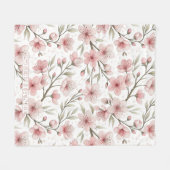 Pink Cherry Blossom Sakura Muster auf Weiß (5) Fleecedecke (Vorderseite (Horizontal))