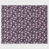 Pink Cherry Blossom Sakura Orientale Blume Muster Geschenkpapier (Flach)