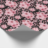 Pink Cherry Blossom Sakura Orientales Blumenmuster Geschenkpapier (Ecke)