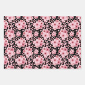 Pink Cherry Blossom Sakura Orientales Blumenmuster Geschenkpapier Set (Vorderseite 3)