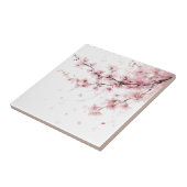 Pink Cherry Blossom Sakura Watercolor Floral Fliese (Seite)