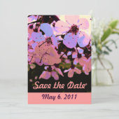 Pink Cherry Blossom Save the Date (Stehend Vorderseite)
