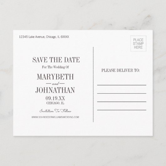 Pink Cherry Blossom Save the Date Einladungspostkarte (Rückseite)