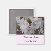 Pink Cherry Blossom Save the Date Magnet (Vorderseite/Rückseite)
