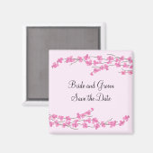 Pink Cherry Blossom Save the Date Magnet (Vorderseite/Rückseite)