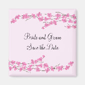 Pink Cherry Blossom Save the Date Magnet (Vorne)