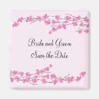Pink Cherry Blossom Save the Date