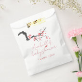 Pink Cherry Blossom Script Baby Shower Geschenktütchen (Versiegelt)
