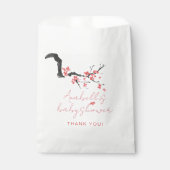 Pink Cherry Blossom Script Baby Shower Geschenktütchen (Vorderseite)