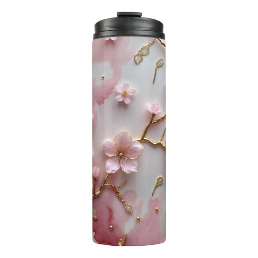Pink Cherry Blossom - Spring Vibes Thermosbecher (Vorderseite)
