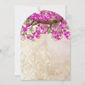 Pink Cherry Blossom Tee Stain Hochzeit Einladungen (Rückseite)