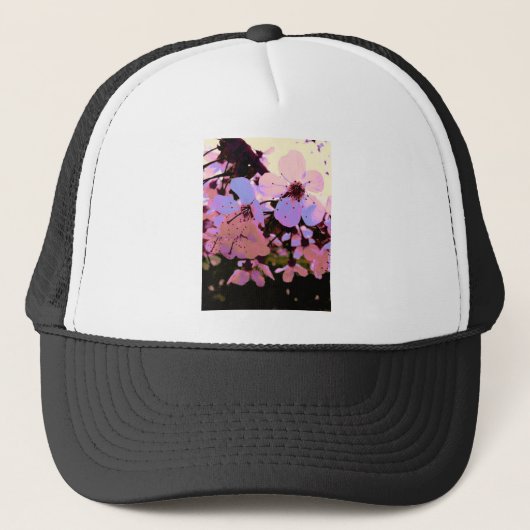 Pink Cherry Blossom Truckerkappe (Vorderseite)