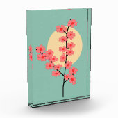 Pink Cherry Blossom und Sun Fotoblock (Links)