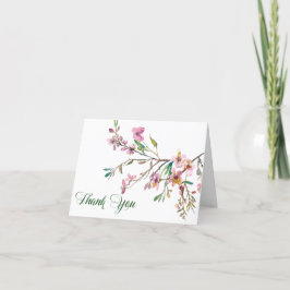 Pink Cherry Blossom Wedding Dankeskarte