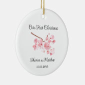 Pink Cherry Blossom Wedding Geschenk Sakura Japan Keramik Ornament (Rechts)