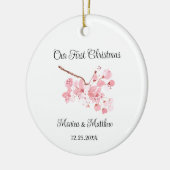 Pink Cherry Blossom Wedding Geschenk Sakura Japan Keramik Ornament (Links)