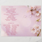 Pink Cherry Blossom Wedding Programs Flyer (Rückseite)