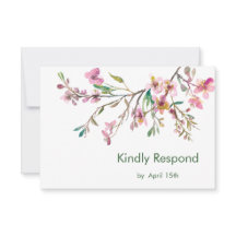 Pink Cherry Blossom Wedding RSVP