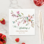 Pink Cherry Blossom Wedding Serviette (Beispiel)