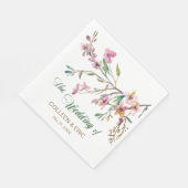 Pink Cherry Blossom Wedding Serviette (Ecke)