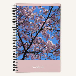 Pink Cherry Blossoms 5,5"x8,5" Notebook Notizblock