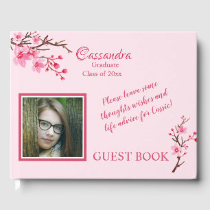 Pink Cherry Blossoms Abschluss Gästebuch