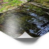 Pink Cherry Blossoms Alongside Pond Fotodruck (Ecke)