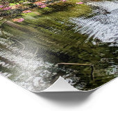 Pink Cherry Blossoms and Pond Photographic Fotodruck (Ecke)