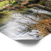 Pink Cherry Blossoms and Wooden Footbridge Fotodruck (Ecke)