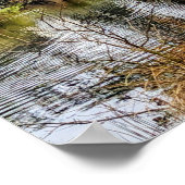 Pink Cherry Blossoms and Wooden Footbridge Poster (Ecke)