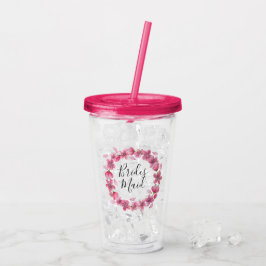 Pink Cherry Blossoms Bridesmaid Acryltrinkbecher